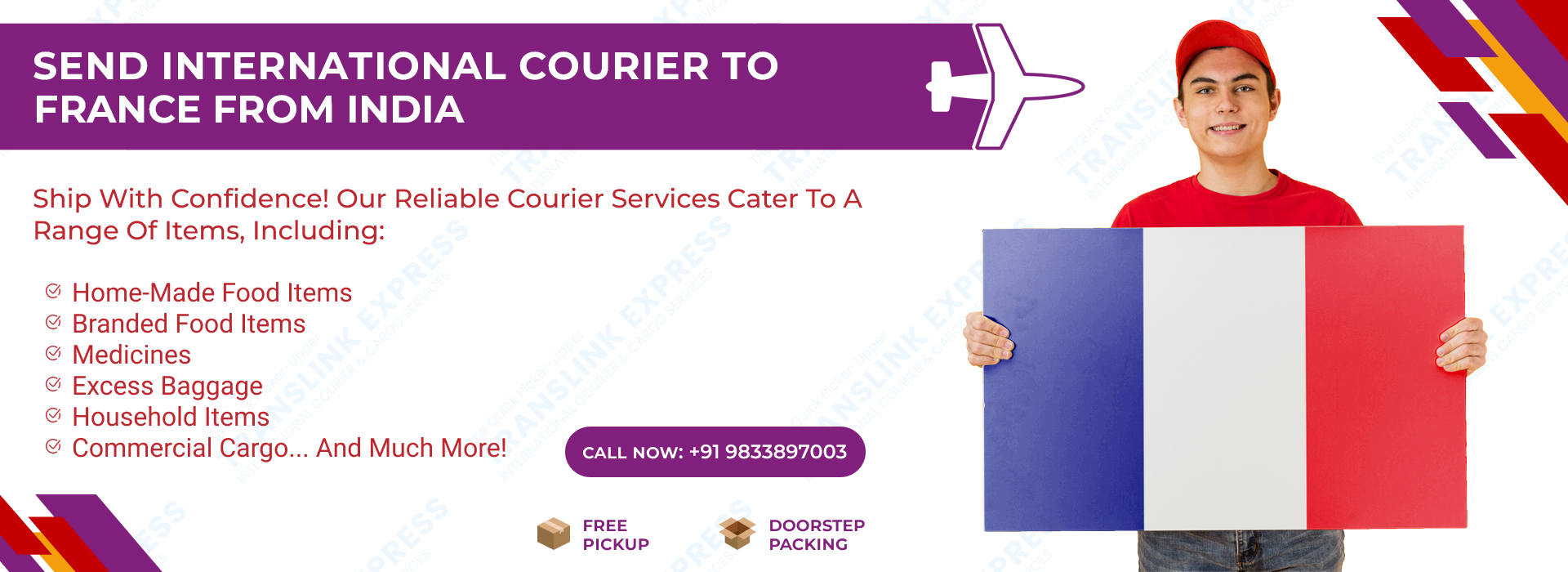 Courier to France From India